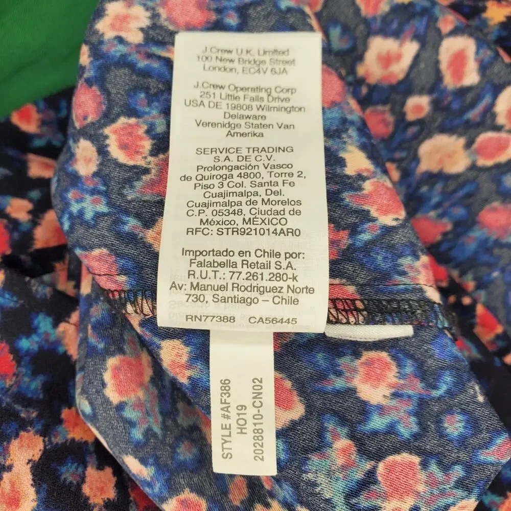 J. Crew Popover Floral Blouse XS